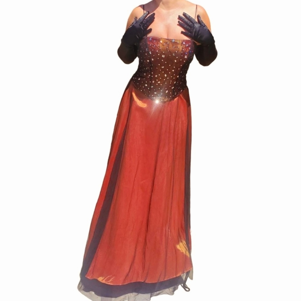 Vintage Fashion 1001 Nights Lace Corset Evening Dress 90s Y2K Size 5/6